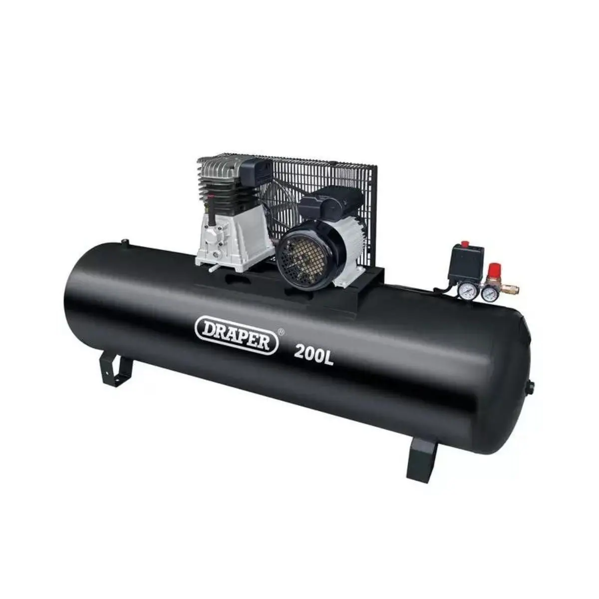 Draper Da200/369S 200L Belt-Driven Air Compressor Without Wheels 230V/2.2Kw 55313 1