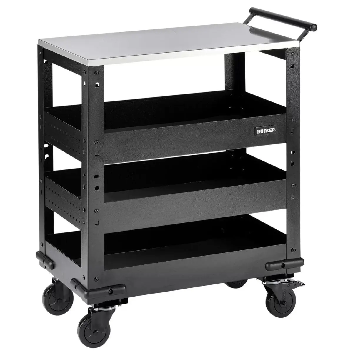 Draper B400-3Tcr/Ss Bunker 714Mm Modular 3 Tier Trolley With Pull Handle & Stainless Steel Worktop 11585 1