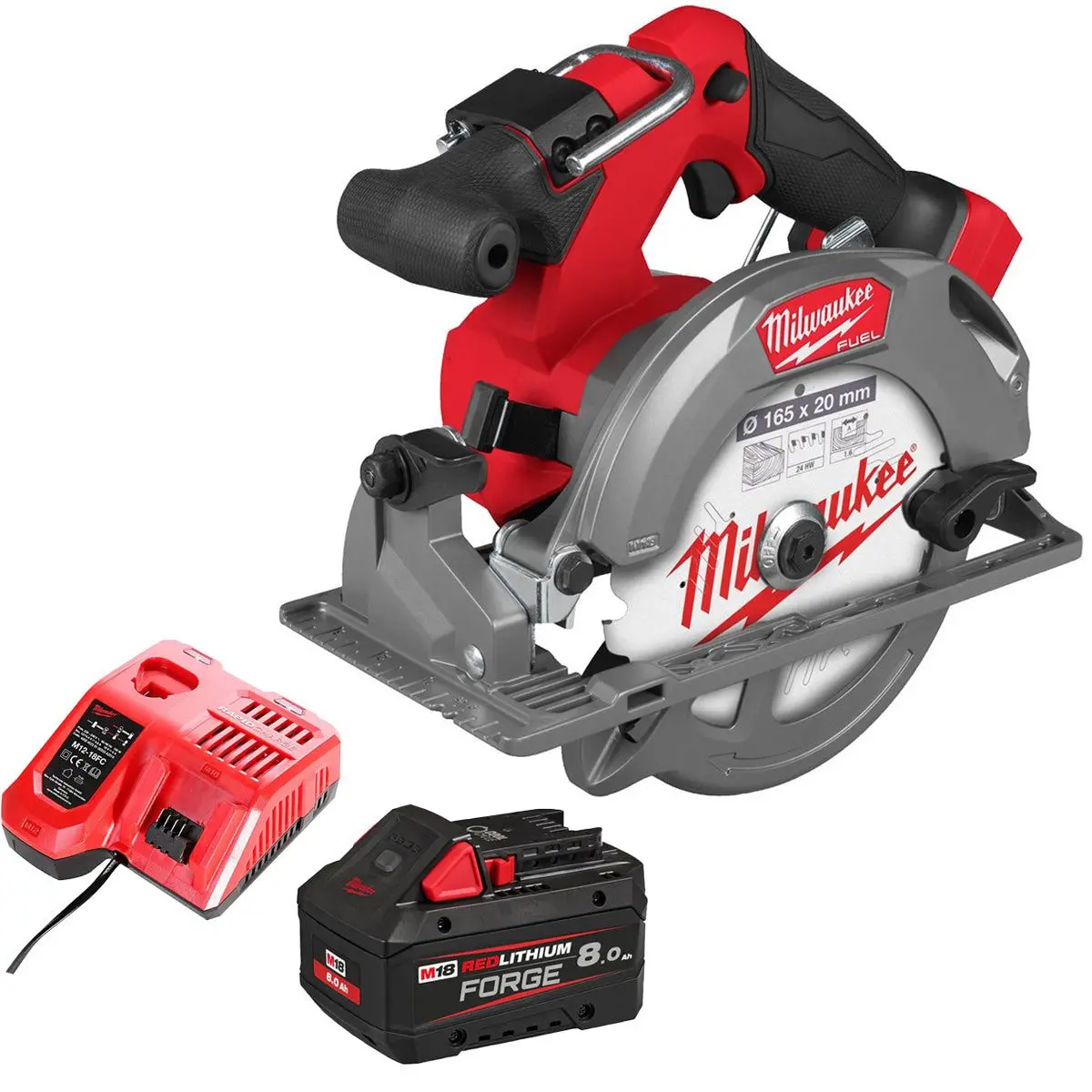 Milwaukee M18fcs552-0 M18 Fuel 18V Brushless 165Mm Circular Saw With 1 X 8.0Ah Battery & Charger 1