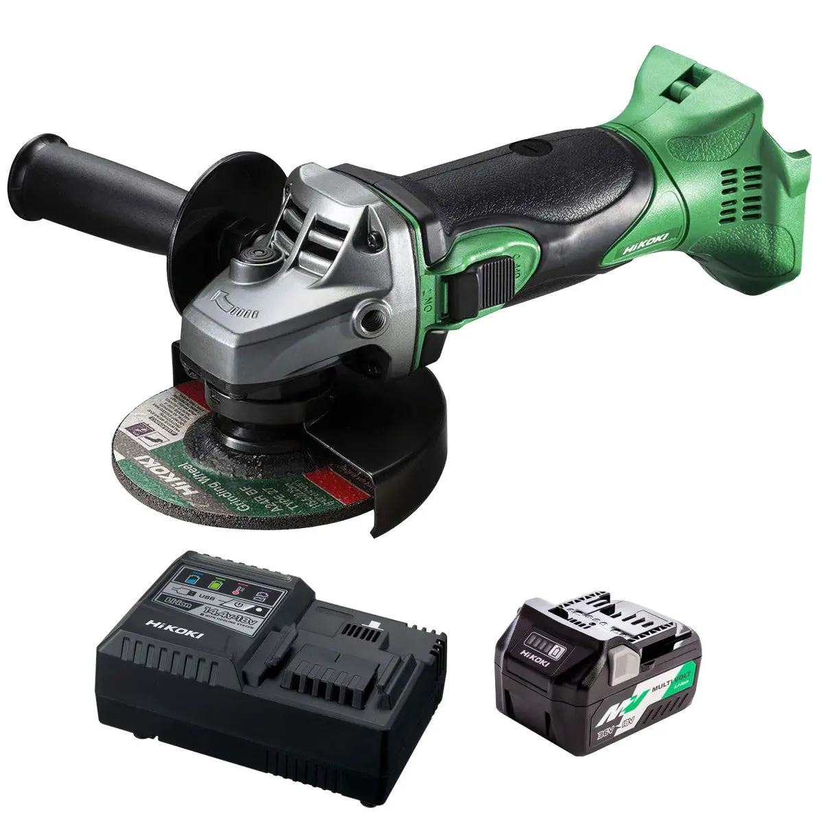 Hikoki G18dsl2w4z 18V Cordless 115Mm Angle Grinder With 1 X 2.5Ah/5.0Ah Battery & Charger 1