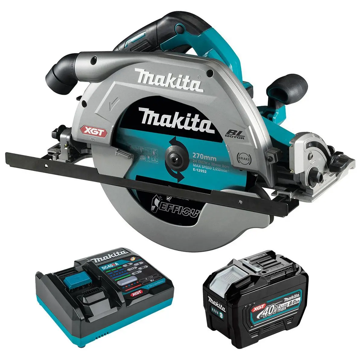 Makita Hs011gz 40Vmax Xgt Brushless Circular Saw With 1 X 8.0Ah Battery & Charger 1