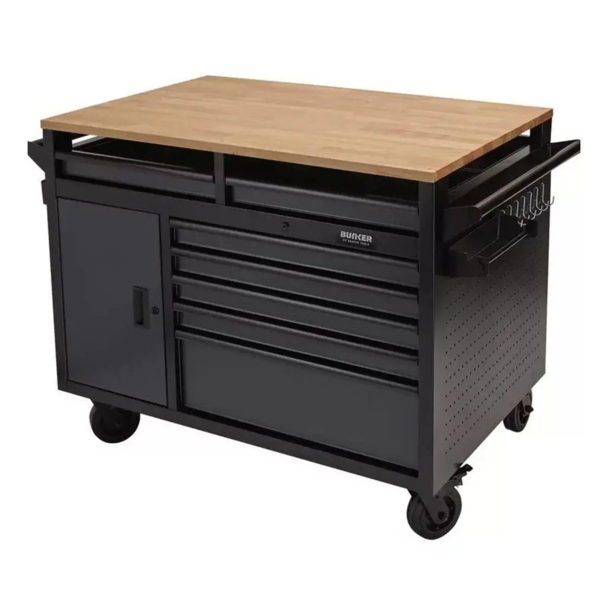 Draper B100-48Mtg Bunker 48" Multi-Functional Workbench Roller Tool Cabinet 14 Drawer Grey 08251 1