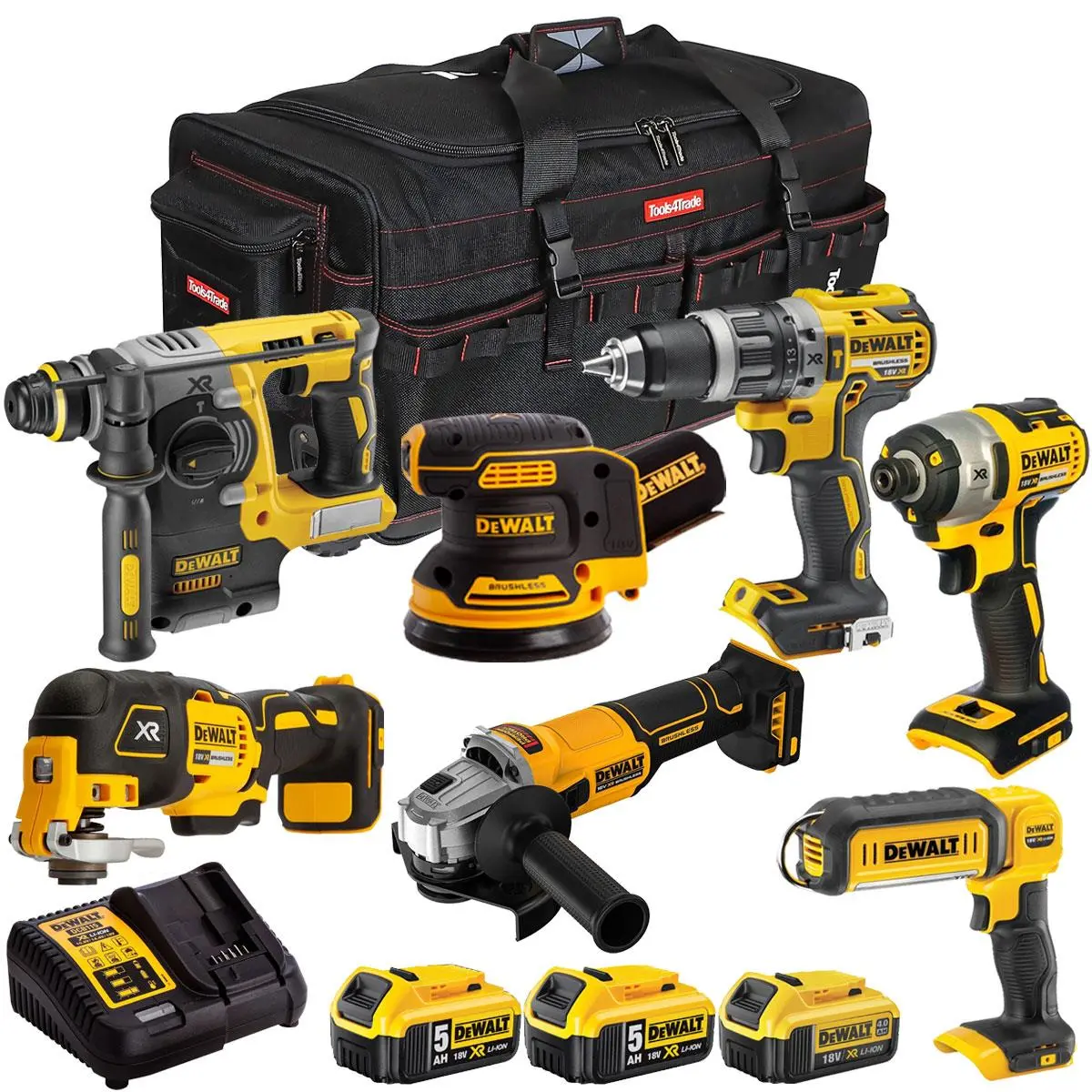 Dewalt 18V 7 Piece Combo Kit With 3 X Batteries & Charger T4tkit-2260 1