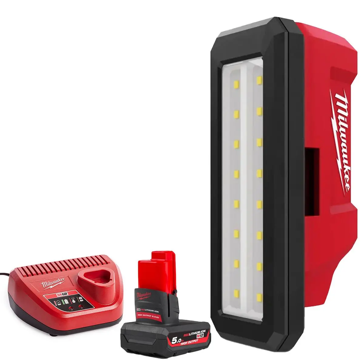 Milwaukee M12pal-0 12V Pivot Area Light With 1 X 5.0Ah Battery & Charger 1