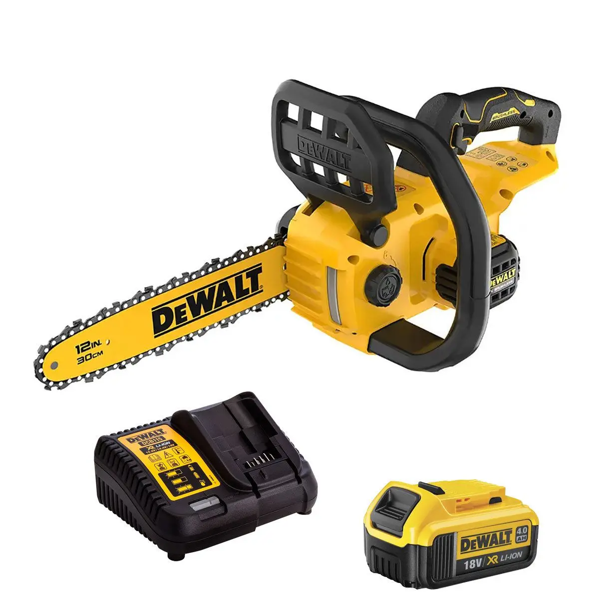 Dewalt Dcmcs565n-Xj 18V Xr Brushless 30Cm Chainsaw With 1 X 4.0Ah Battery & Charger 1