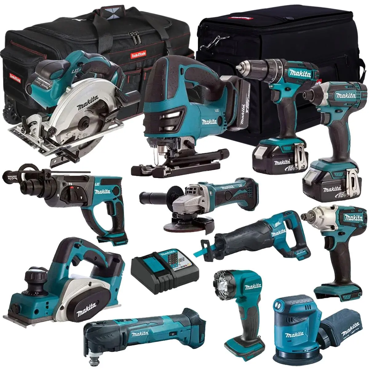 Makita 18V 12 Piece Cordless Kit With 3 X 5.0Ah Battery & Charger T4tkit-255 1