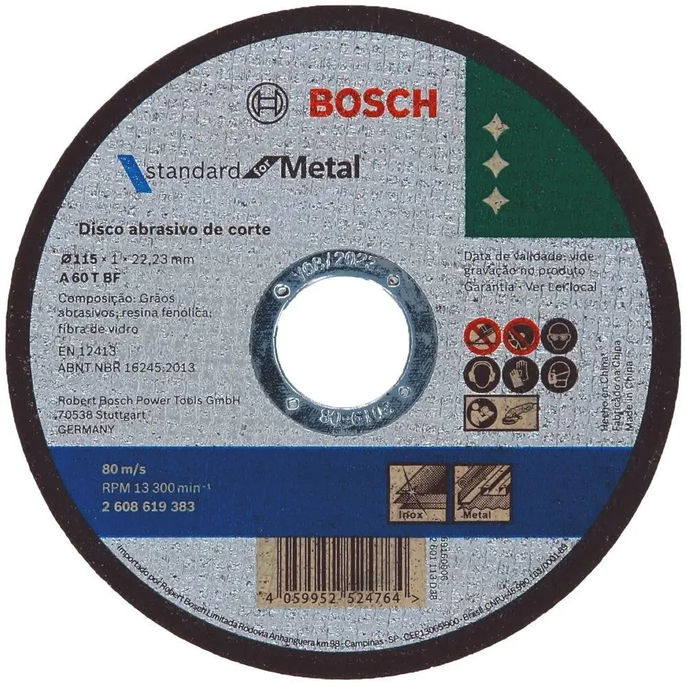 Bosch 2608619383 Metal Thin Cutting Disc 115Mm X 1Mm 1