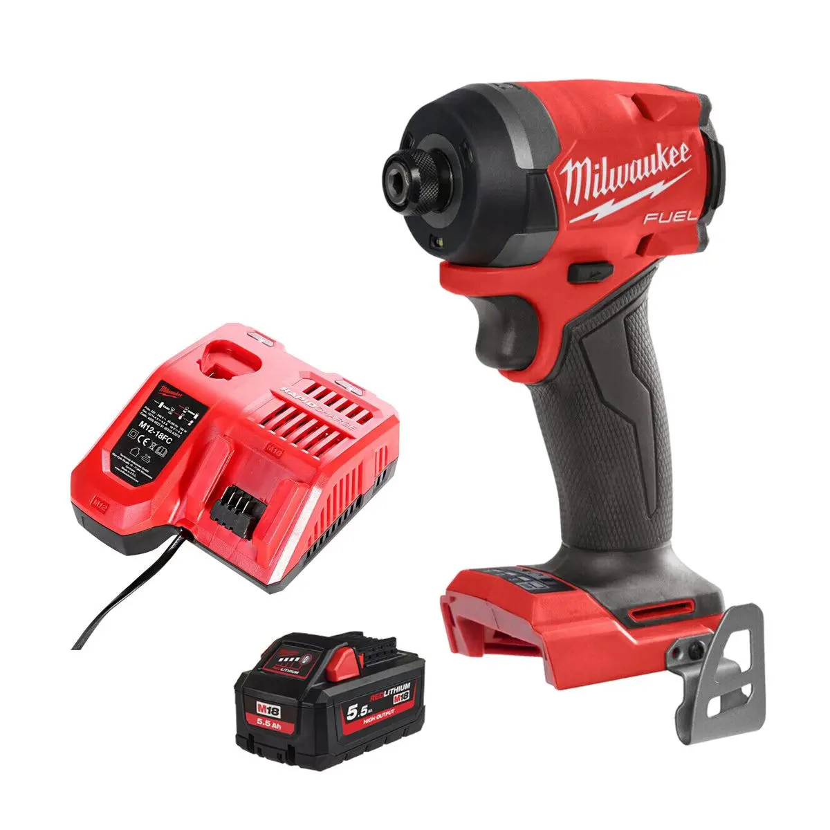 Milwaukee M18fid3-0 18V Fuel Brushless Impact Driver With 1 X 5.5Ah Battery & Charger 1