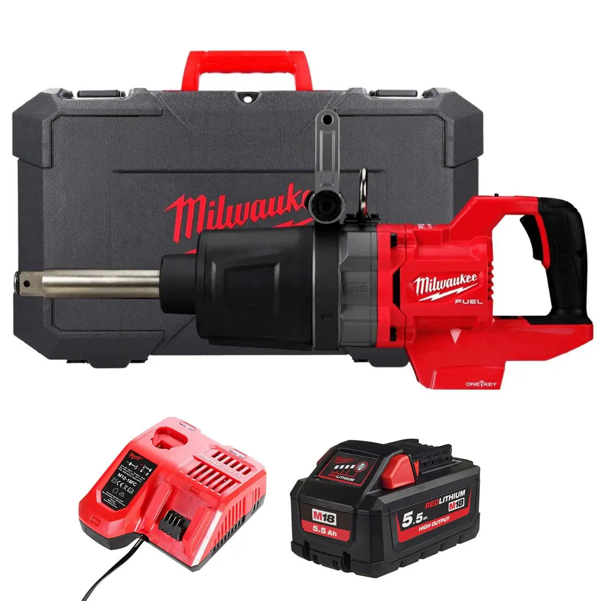 Milwaukee M18onefhiwf1d-0C 18V Fuel Brushless D-Handle 1" Impact Wrench With 1 X 5.5Ah Battery Charger & Case 1