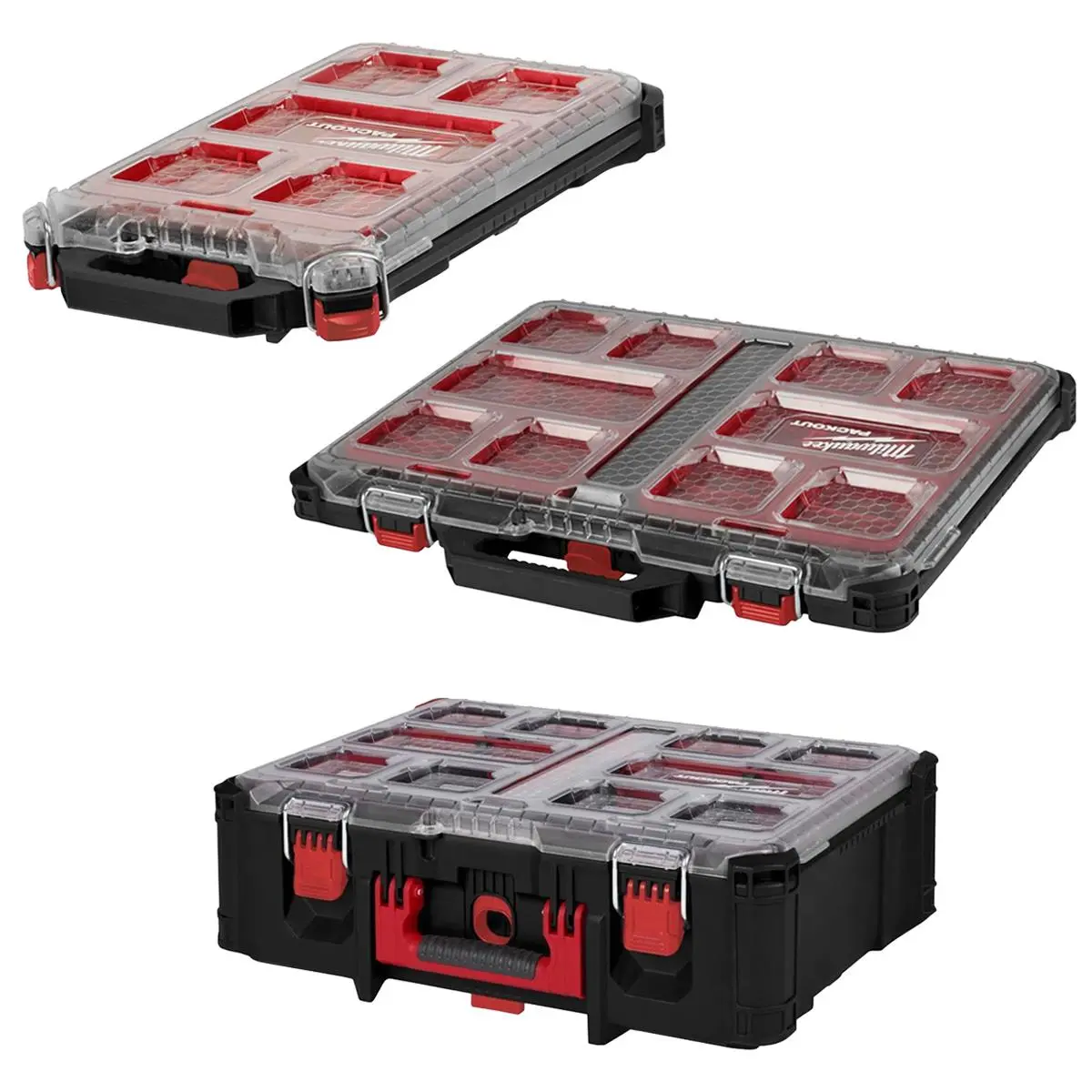 Milwaukee Packout Deep Organiser With Compact Organiser & Slim Case 1