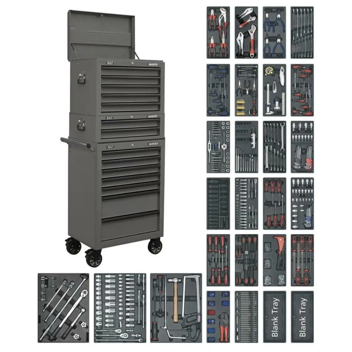 Sealey Sptgrcombo1 14 Drawer Tool Chest Combination With 1179Pc Tool Kit 1