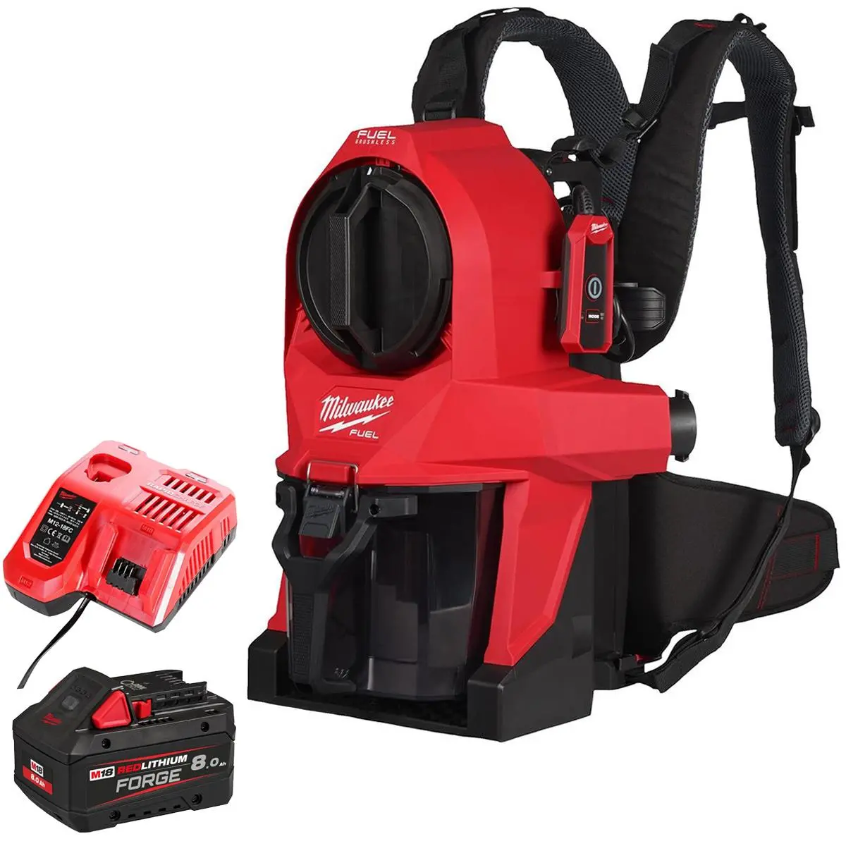 Milwaukee M18fbpv2-0 18V M18 Brushless Backpack Vacuum With 1 X 8.0Ah Battery & Charger 1