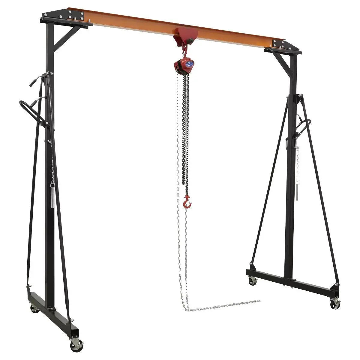 Sealey Sg500kit Portable Lifting Gantry Crane Adjustable 0.5 Tonne & Hoist Combo 1