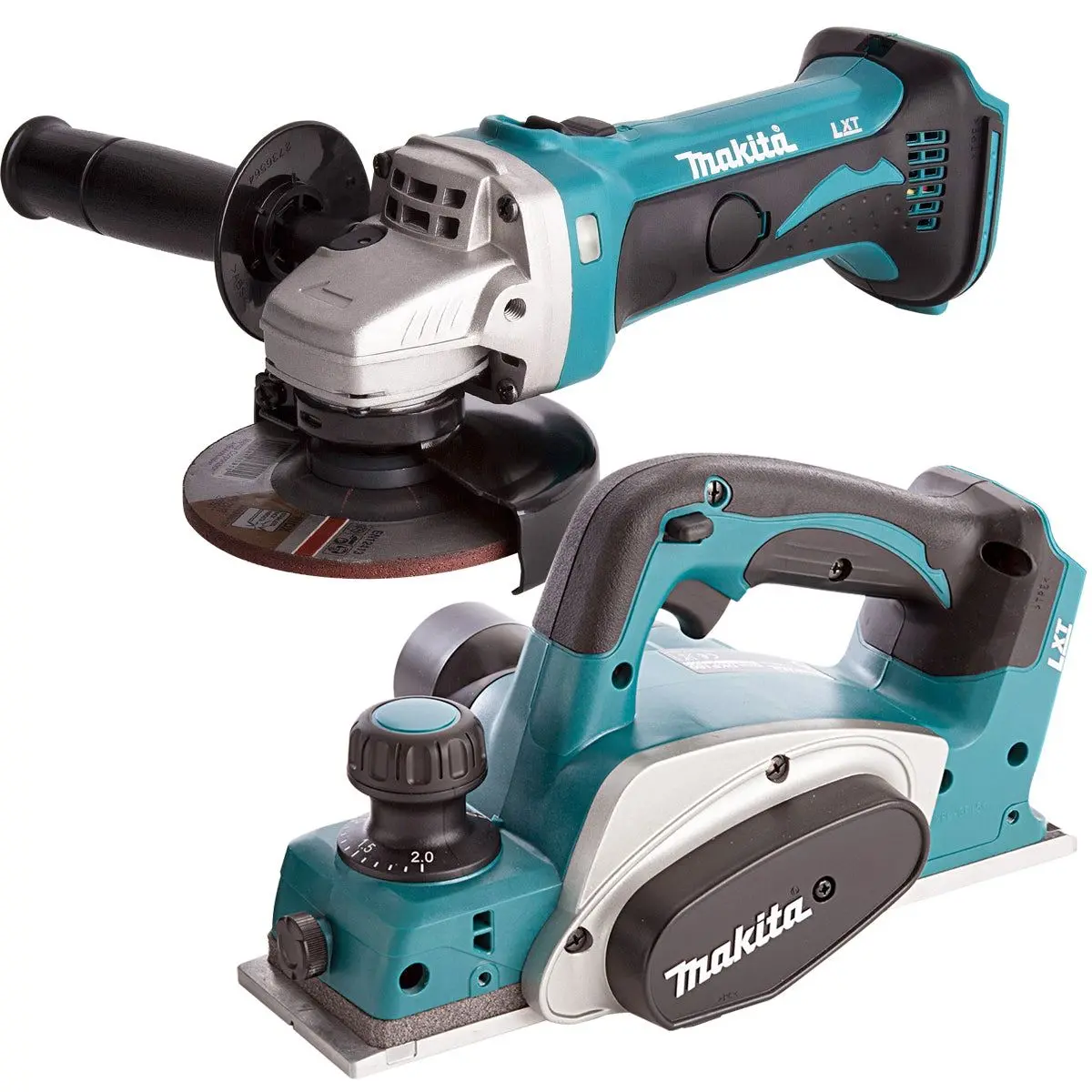 Makita 2 Piece 18V Lxt 82Mm Planer & 115Mm Angle Grinder Body Only 1