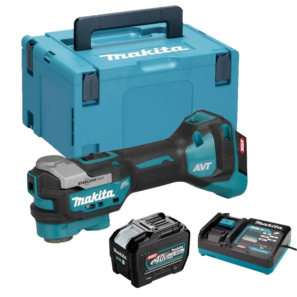 Makita Tm001gz02 40Vmax Xgt Brushless Cordless Multi Tool With 1 X 8.0Ah Battery Charger & Case 1