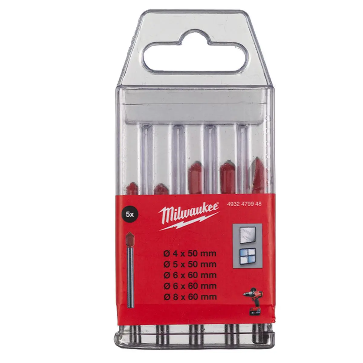 Milwaukee 5 Piece Glass And Tile Drill Bit Set 4932479948 1