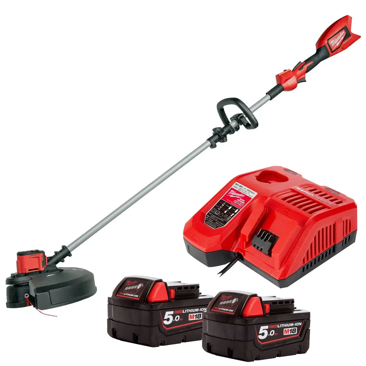 Milwaukee M18 Bllt-0 18V Brushless Line Trimmer With 2 X 5.0Ah Battery & Charger 1