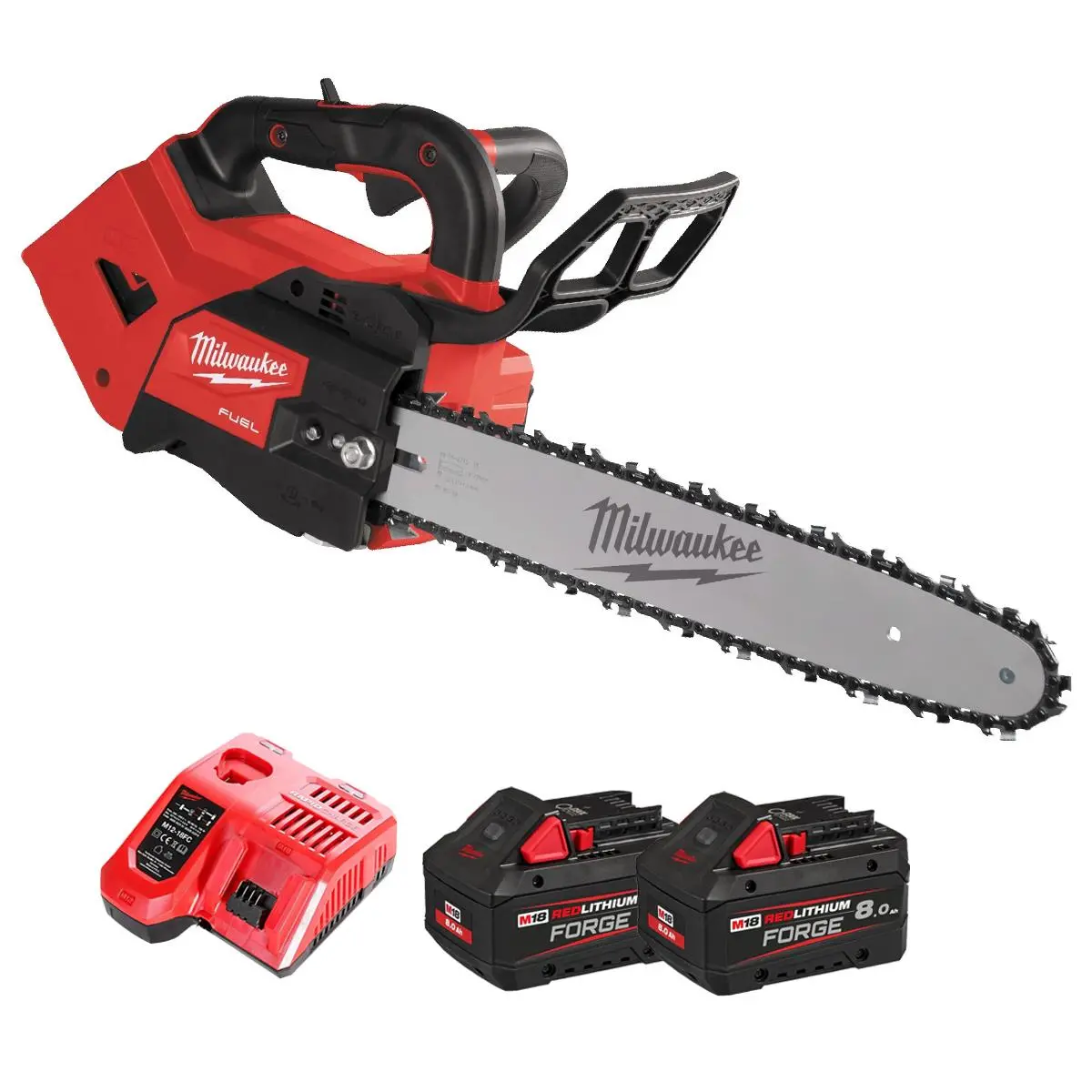 Milwaukee M18fthchs35-802 18V Fuel Brushless 35Cm Top Handle Chainsaw With 2 X 8.0Ah Battery & Charger 4933499226 1