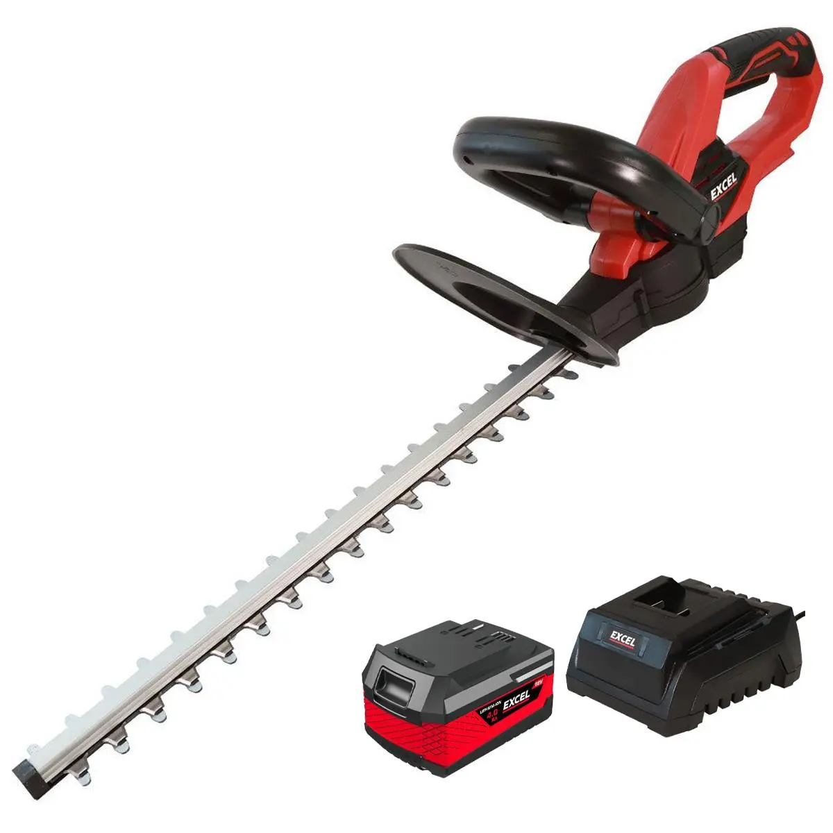 Excel 18V 410Mm Hedge Trimmer Cutter With 1 X 4.0Ah Battery & Fast Charger 1