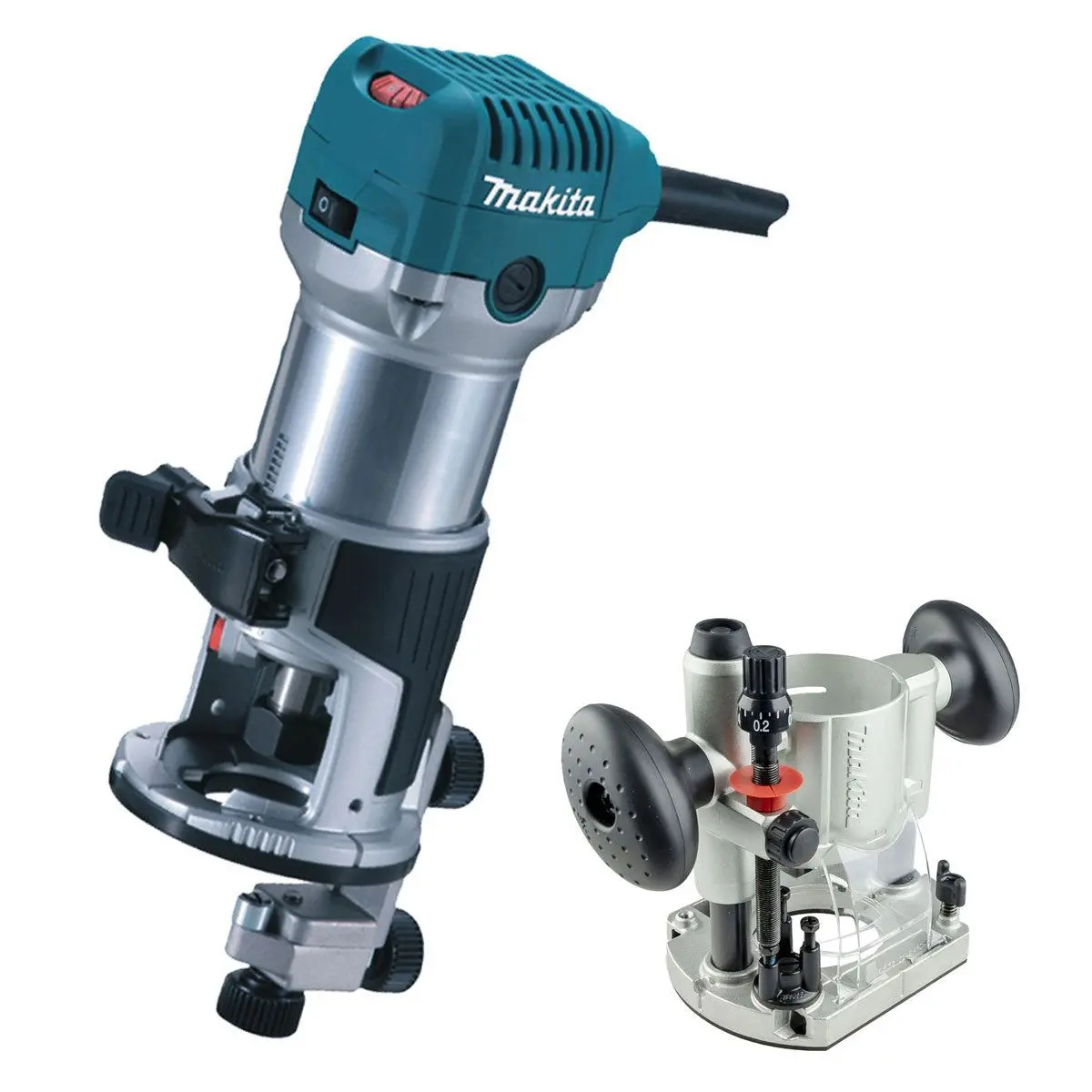 Makita Rt0702cx4/2 240V Router Trimmer With Plunge Router Base 1