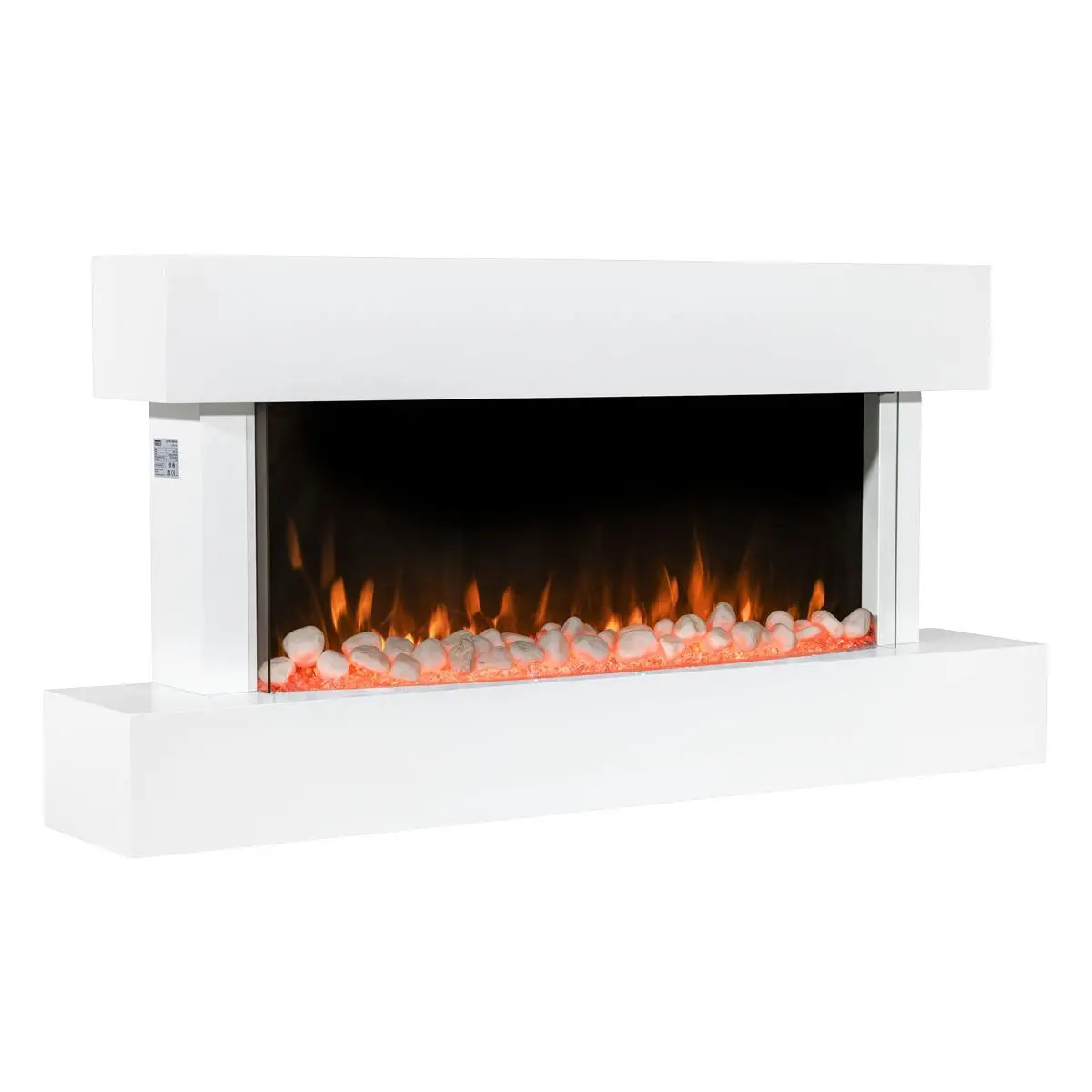 Sealey Dh113 Baridi Wall Mounting Electric Fireplace With Led Flame Effect 46" White 1