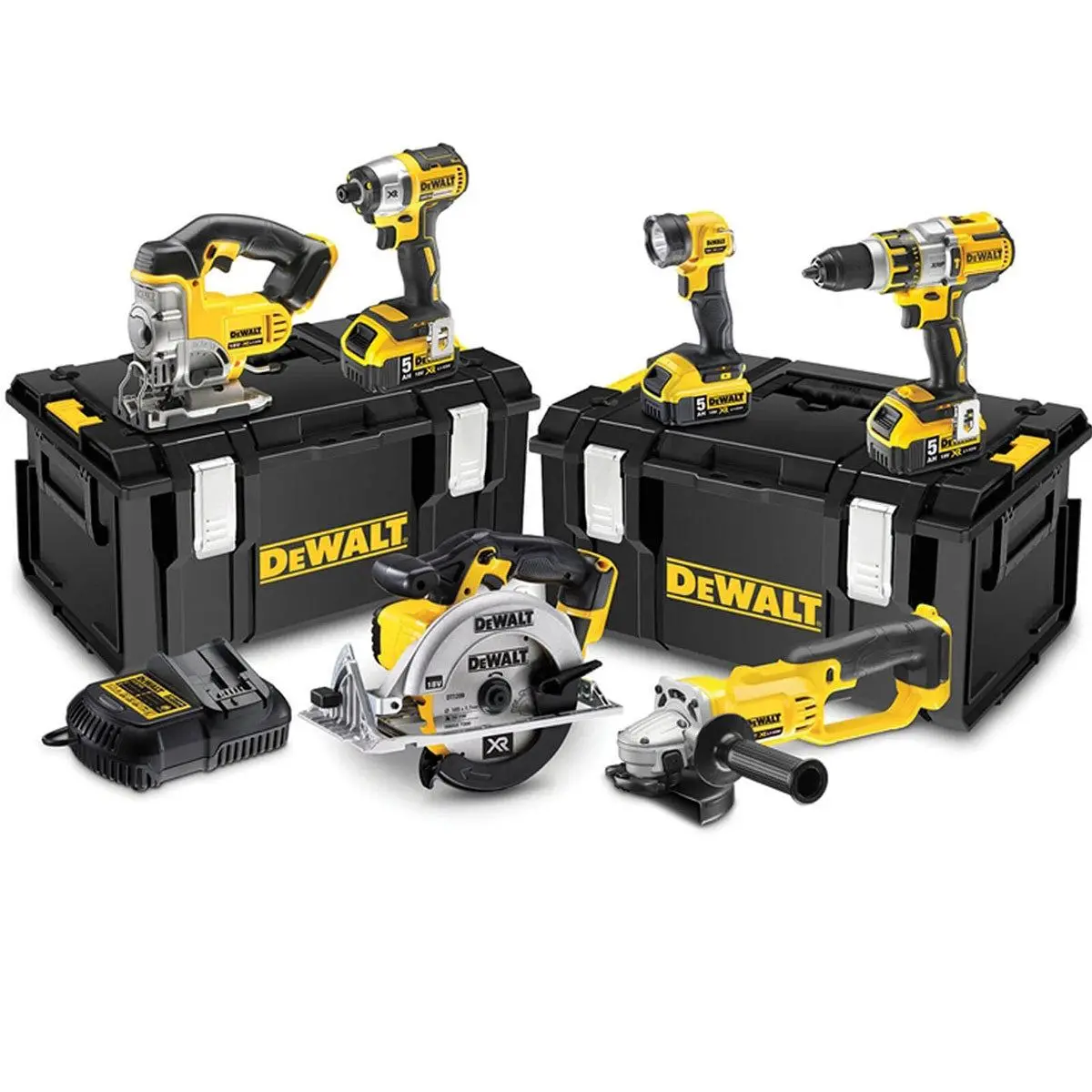 Dewalt Dck694p3-Gb 18V Xr Brushless 6 Piece Kit With 3 X 5.0Ah Battery Charger & Case 1