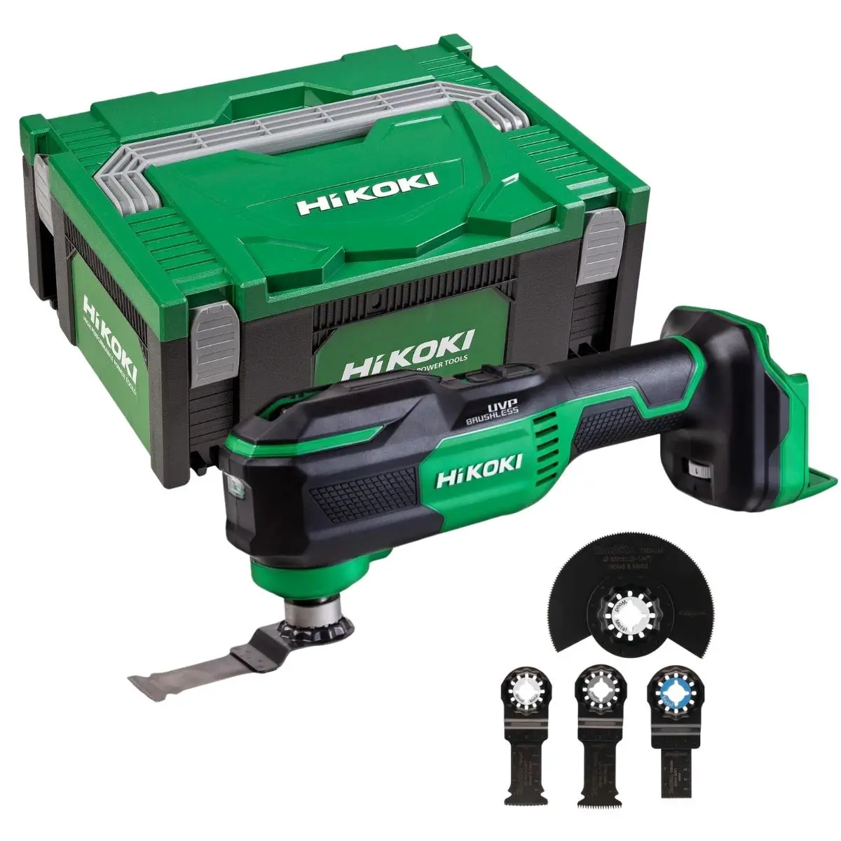Hikoki Cv18dmaw2z 18V Brushless Starlock Max Multi Tool With 4 Piece Accessory Set 1