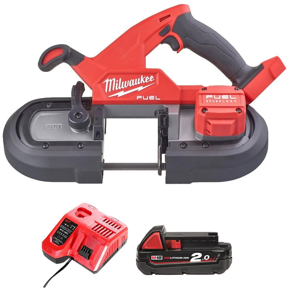 Milwaukee M18fbs85-0 18V Fuel Brushless 85Mm Bandsaw With 1 X 2.0Ah Battery & Charger 1