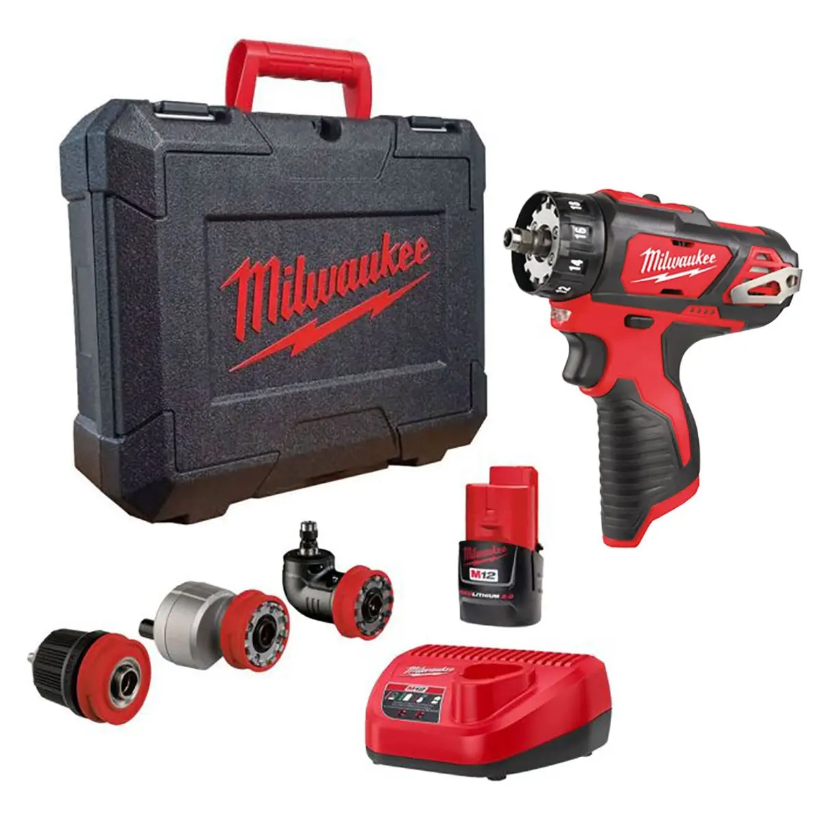 Milwaukee M12bddxkit-201C 12V Removable Drill Driver With 1 X 2.0Ah Battery Charger & Case 1
