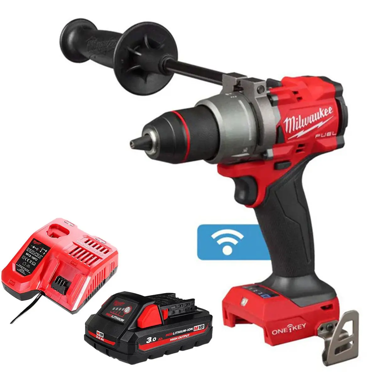 Milwaukee M18onepd3-0 18V Fuel One-Key Brushless Combi Drill With 1 X 3.0Ah Battery & Charger 1
