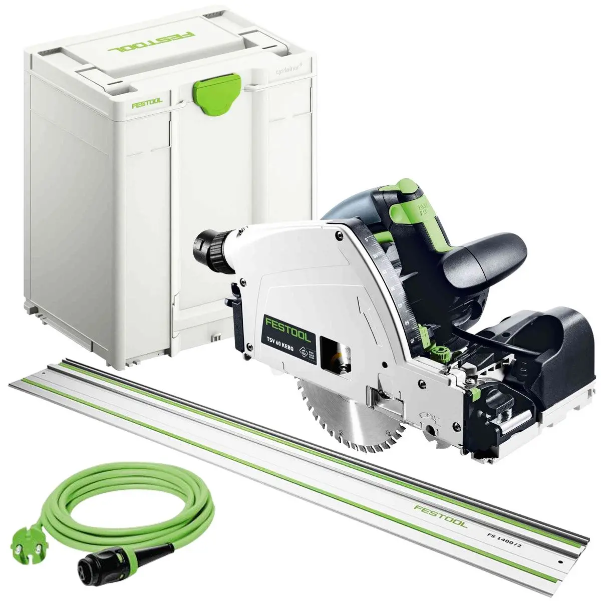 Festool Tsv 60 Kebq-Plus 230V Gb Plunge-Cut Saw - 576733 With 1 X Guide Rail Fs 1400/2 1