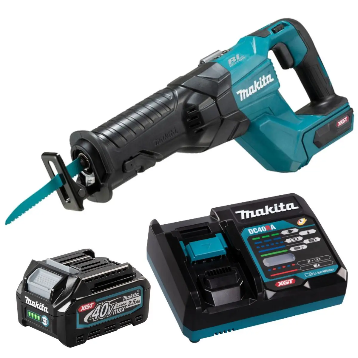 Makita Jr001gz 40V Brushless Reciprocating Saw With 1 X 2.5Ah Battery & Charger 1