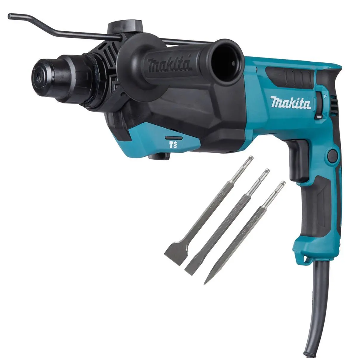 Makita Hr2670/2 26Mm Sds+ Rotary Hammer Drill With D-30134 Sds Plus Chisel Set 2