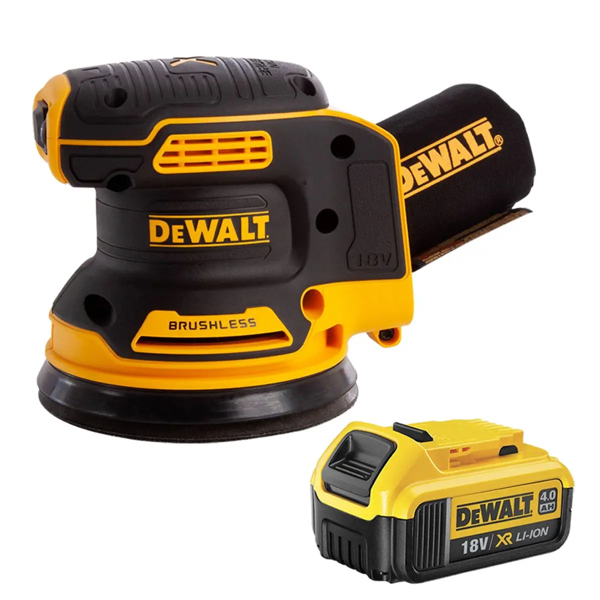 Dewalt Dcw210n 18V Brushless 125Mm Orbital Sander With 1 X 4Ah Battery 1
