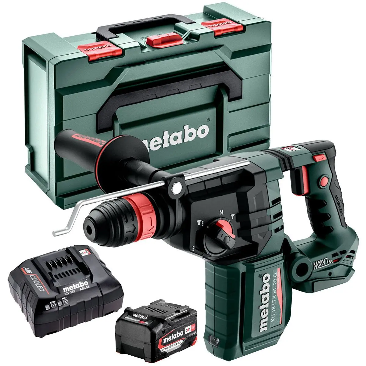 Metabo Kh 18 Ltx Bl 28 Q 18V Brushless Sds+ Combination Hammer Drill With 1 X 4.0Ah Battery Charger & Metabox 1