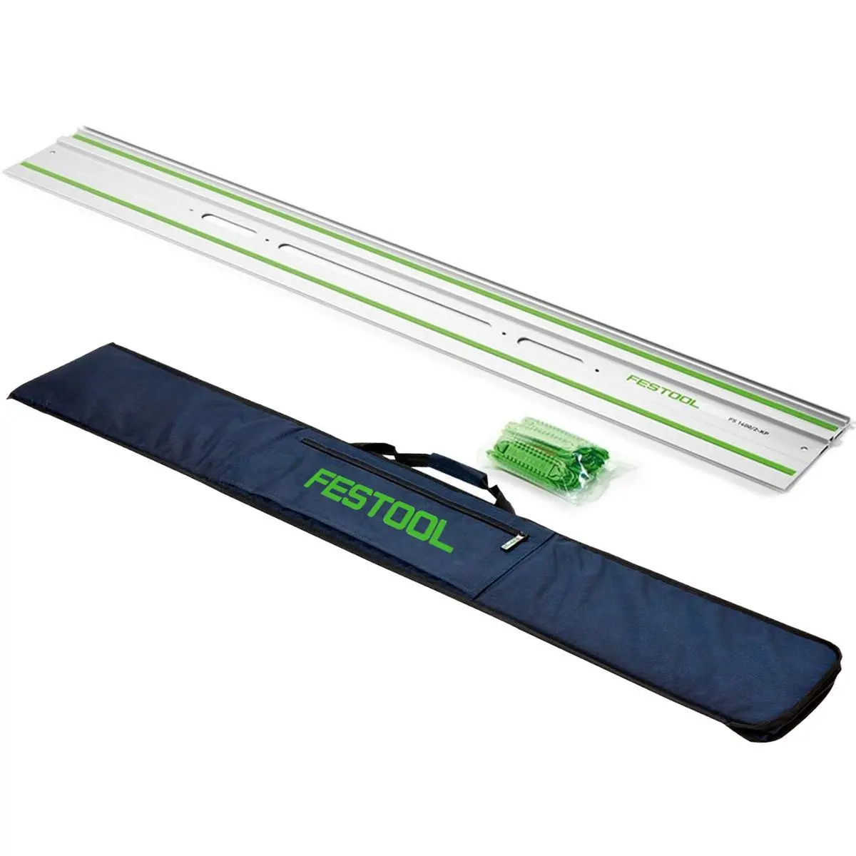 Festool Fs 1400/2-Kp 1400Mm Guide Rail With Adhesive Pads For Plunge Saw - 577043 With Guide Rail Bag 1