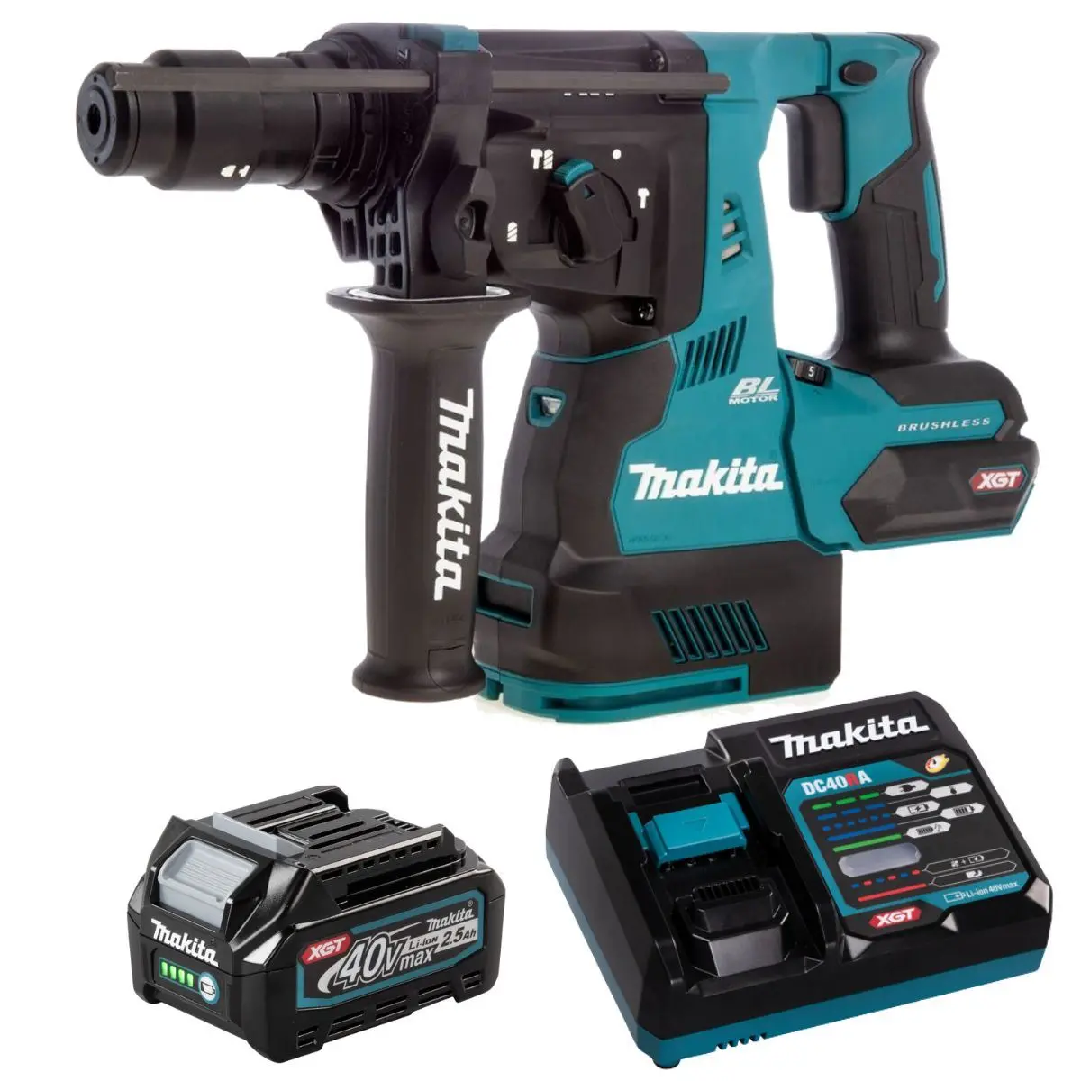 Makita Hr003gz 40V Brushless Sds+ Rotary Hammer Drill With 1 X 2.5Ah Battery & Charger 1