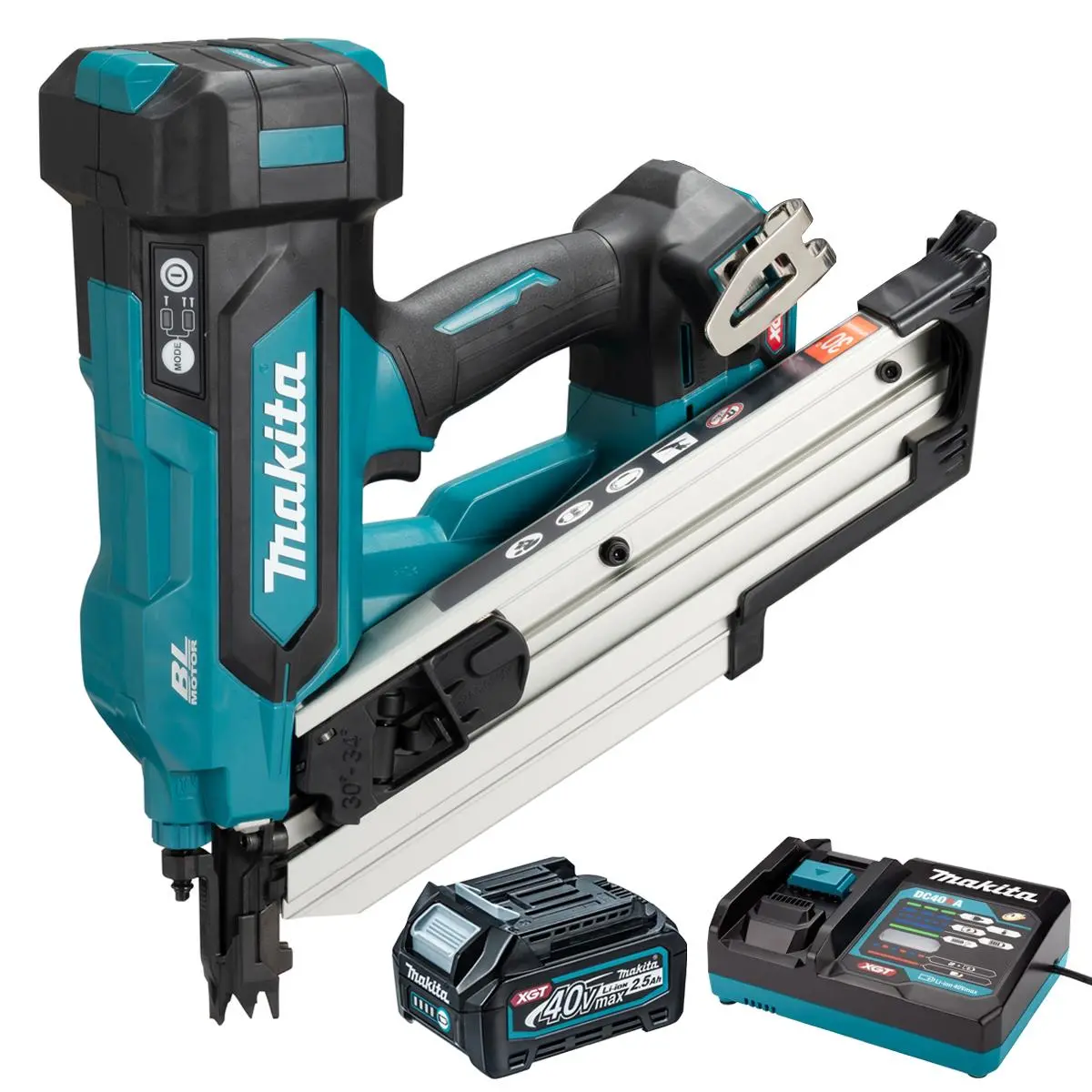 Makita Bn001gz 40V Max Xgt Brushless Framing Nailer With 1 X 2.5Ah Battery & Charger 1