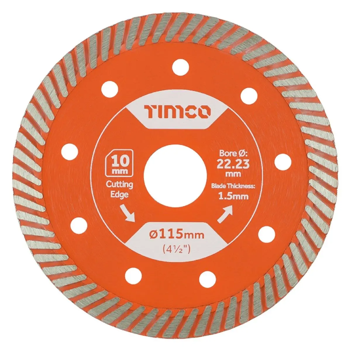 Timco 115Mm Premium Thin Turbo Tile & Ceramic Porcelain Diamond Blade - Tp115222 1