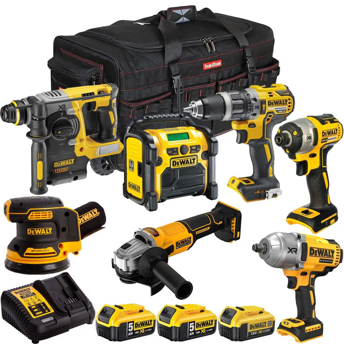 Dewalt 18V 7 Piece Combo Kit With 3 X Batteries & Charger T4tkit-2265 1