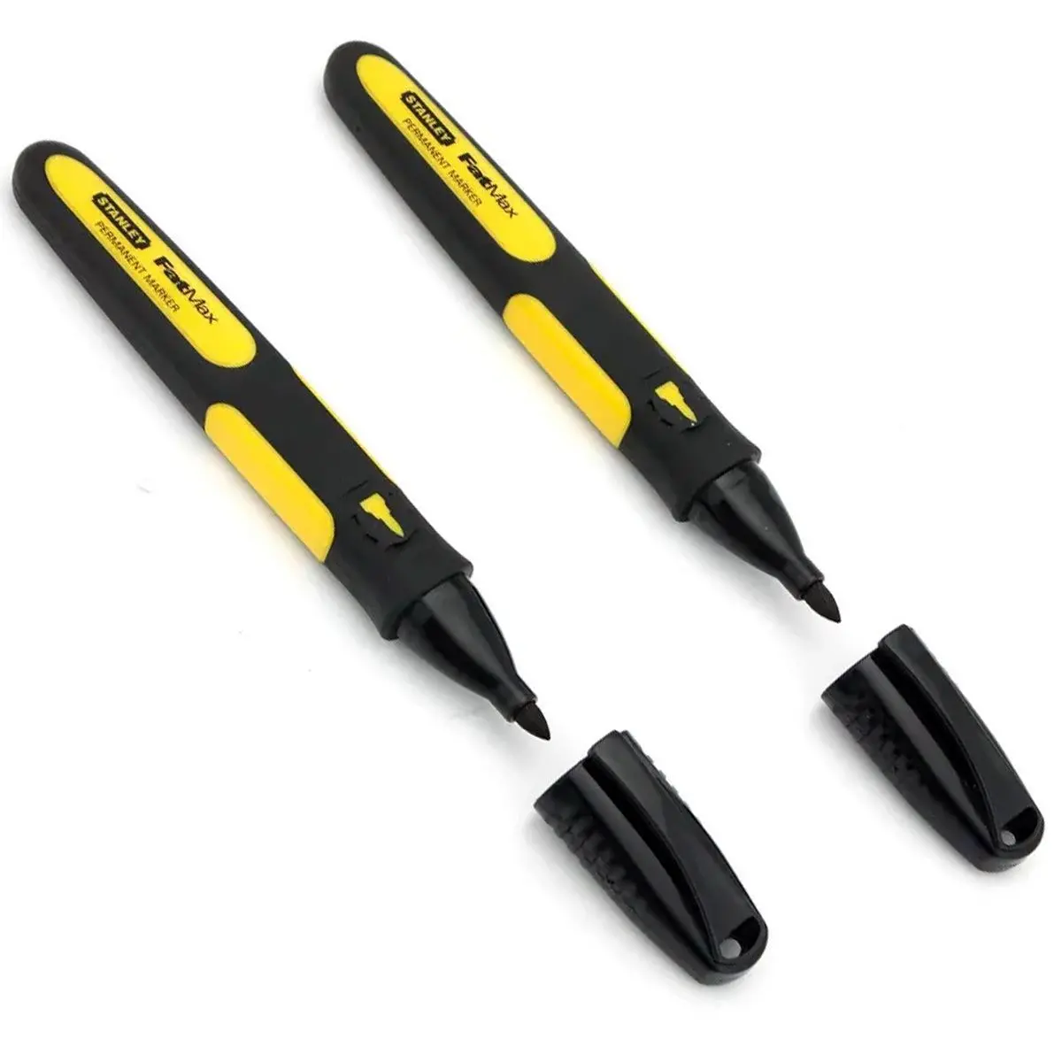 Stanley 0-47-312 Black Fine Tip Markers Easy Grip Pack Of 2 Sta047312 1