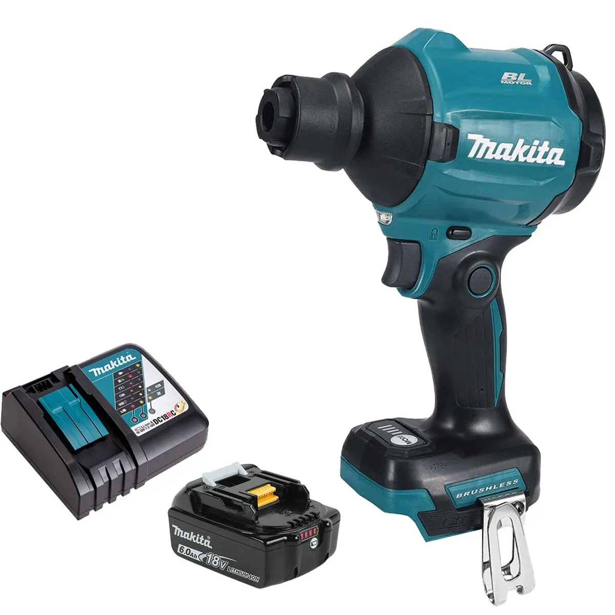 Makita Das180z 18V Lxt Brushless Dust Blower With 1 X 6.0Ah Battery & Charger 1
