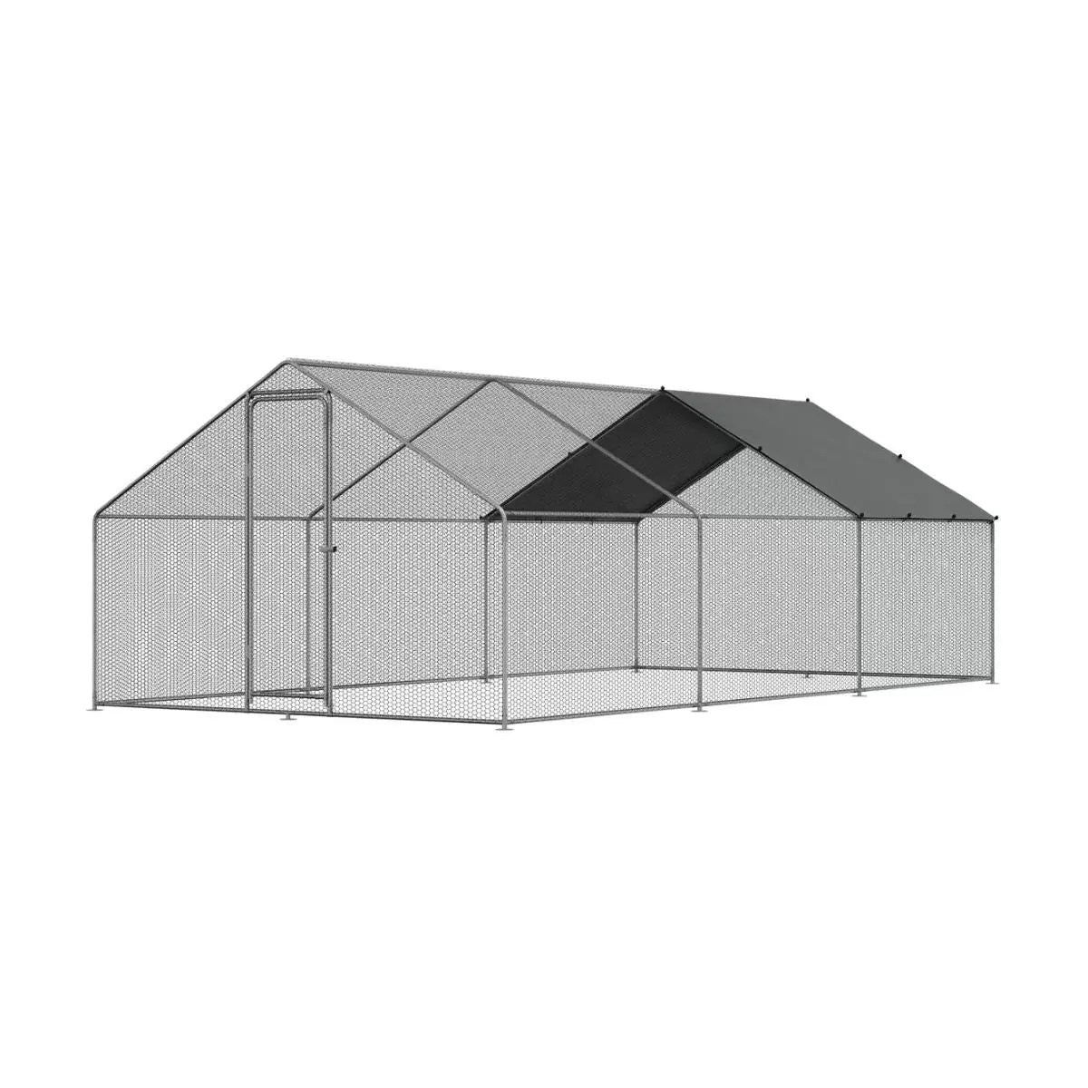 Sealey Dg280 Dellonda 3 X 6 X 2M Walk-In Chicken Run, Galvanized Steel, Roof Cover & Pvc Coated Chicken Wire 1
