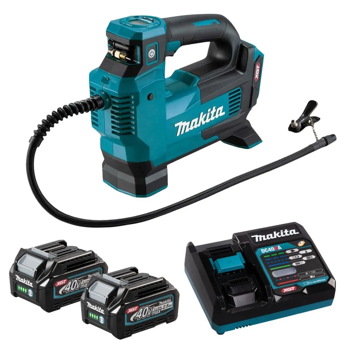 Makita Mp001gz 40V Tyre Inflator With 2 X 2.5Ah Battery & Charger 1