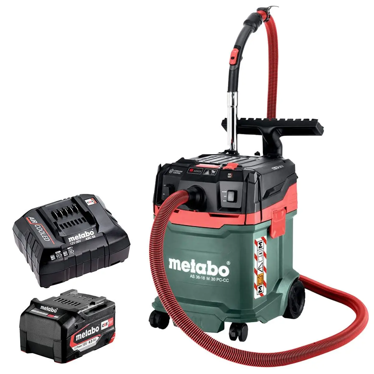 Metabo As 36-18 M 30 Pc-Cc 18V M-Class Vacuum Cleaner With 1 X 4.0Ah Battery & Charger 1