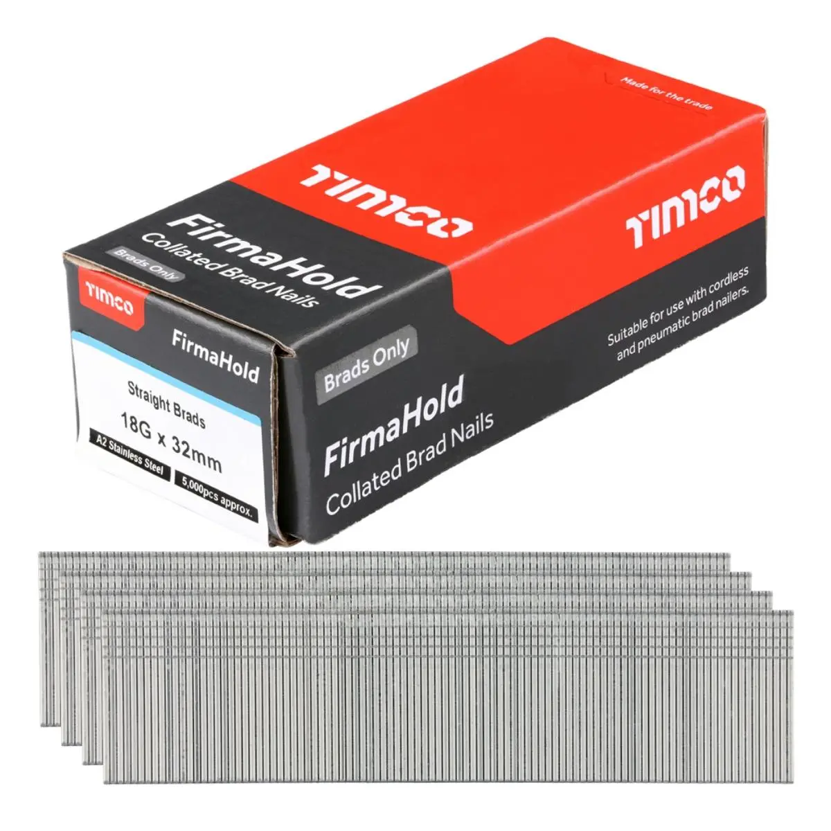 Firmahold 32Mm A2 Stainless Steel 18 Gauge 5000 Straight Collated Brad Nails Bss1832 1