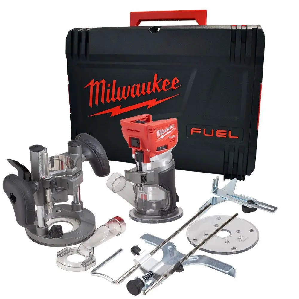Milwaukee M18ftr-0X M18 18V Fuel Brushless 1/4" Laminate Trimmer Router Body In Case 4933471604 1