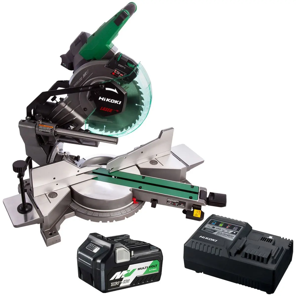 Hikoki C3610draw4z 36V Brushless 255Mm Slide Compound Mitre Saw With 1 X 5.0Ah Battery & Charger 1