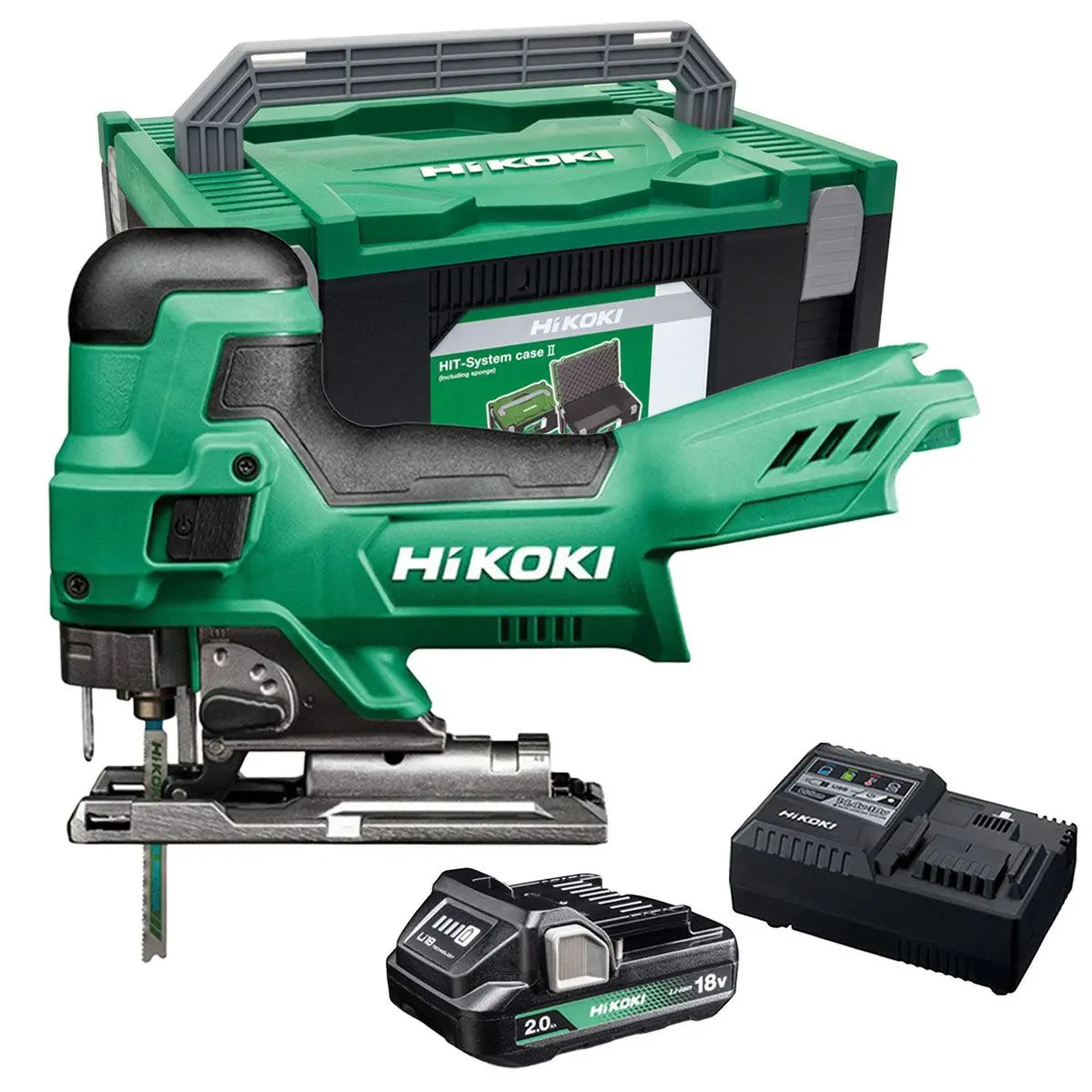 Hikoki Cj18dbw2z 18V Barrel Grip Jigsaw With 1 X 2.0Ah Battery Charger & Case 1