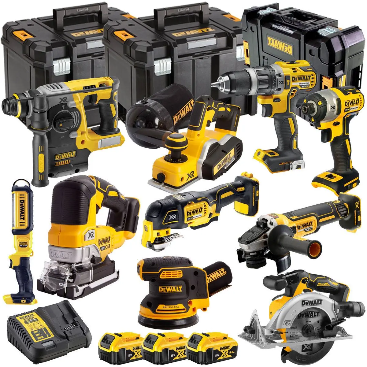 Dewalt Dckt4t10b3 18V Brushless 10 Piece Kit With 3 X 5.0Ah Battery Charger & Tstak Tool Storage 1